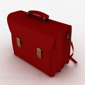 Bolso de hombro de cuero rojo modelo 3d