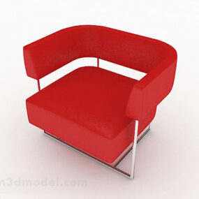 Red Simple Casual Sofa Chair Furniture 3d model
