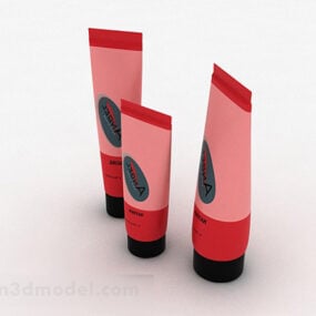 โมเดล 3 มิติผลิตภัณฑ์ดูแลผิวสีแดงเครื่องสำอาง