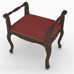 Red Sofa Stool Design 3d model
