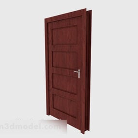 Red Solid Wood Door 3d model