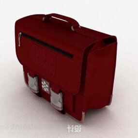 Modelo 3d de bolsa de motocicleta quadrada vermelha