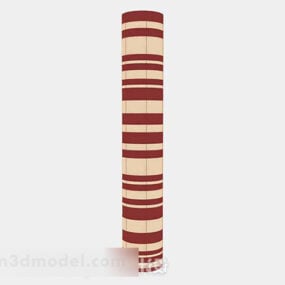 Red Striped Pillar 3d model