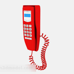 โมเดล 1 มิติโทรศัพท์ติดผนังสีแดง V3
