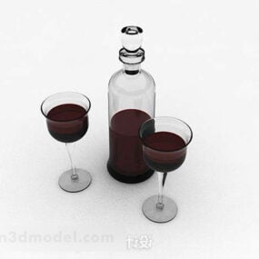 Rotweinglas V3 3D-Modell