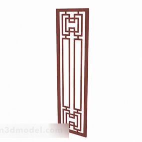 Red Wooden Hollow Screen Partition 3d-modell