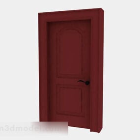 Mô hình 3d cửa gỗ đỏ