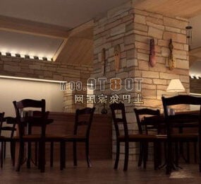 Restaurant landelijke stijl interieur 3D-model