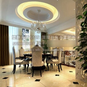 Restaurant Round Ceiling Interior 3d model