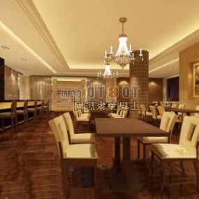 Warm Restaurant Interior 3d model