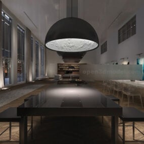 Einfaches Restaurant-Innenraum-3D-Modell