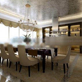 Home Villa Classic Dinning Table Interior 3d model