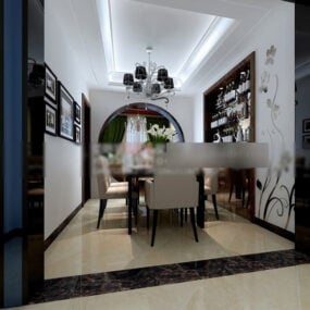 Lille Restaurant Room Interiør 3d-model