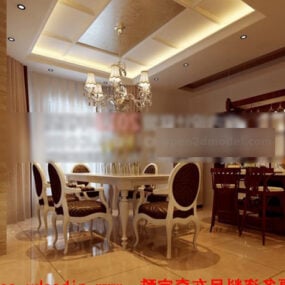 Model 3d Interior Ruang Makan Klasik Villa