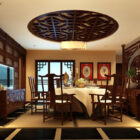 Interior de restaurante de estilo de madera