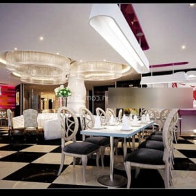 Restaurante Clásico Silla Diseño Interior Modelo 3d