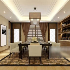 Villa Master Dinning Room Interior 3d model