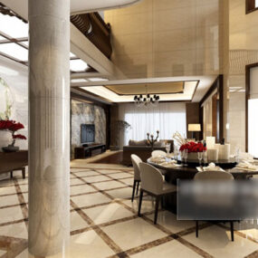 Sala de jantar Villa Design Interior modelo 3D
