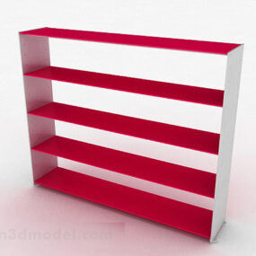 Red Multi-layer Office File Shelf 3d model