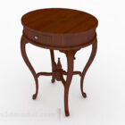 Round Brown Dressing Table Design