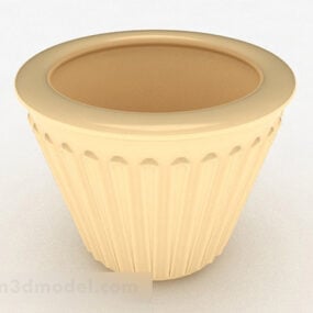 Round Ceramic Flower Bowl 3d model