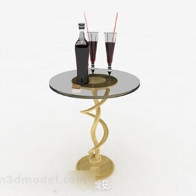 Tavolino da caffè rotondo in vetro modello 3d