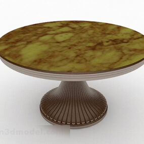 Round Marble Dining Table Furniture 3d model