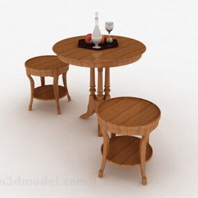 Round Small Dining Table Combination 3d model
