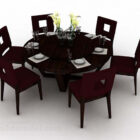 Round Wooden Dining Table And Chair