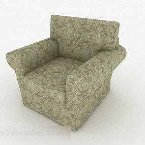 Muebles de sofá individual con patrón rural modelo 3d