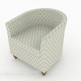 White Fabric Home Single Armchair 3d model