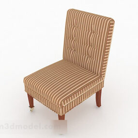 Rural Striped Brown Single Sofa Furniture Design 3d model