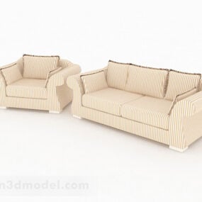 Furnitur Sofa Kombinasi Gaya Pedesaan model 3d