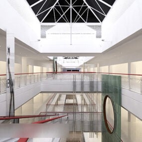 Shopping Mall Space Interior 3D-malli