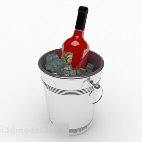 Silver Metal Ice Bucket 3d-modell