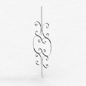 Silver Metal Wrought Iron Flower 3d model