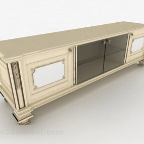 Simple European Design White Tv Cabinet 3d model