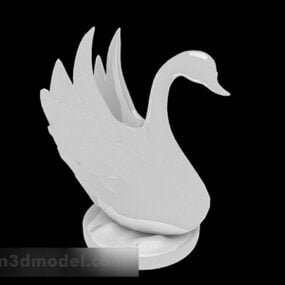 Elegant White Swan Heminredning 3d-modell
