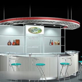 Model 3d Interior Bar Sederhana