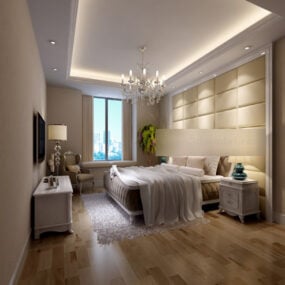 Simple Bedroom Lighting Interior 3d model