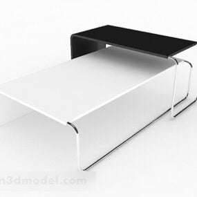 Modello 3d semplice del tavolino da caffè in bianco e nero