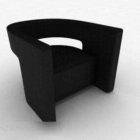 Simple Black Fabric Single Sofa 3d model