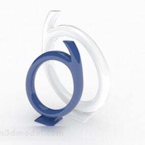 Simple Blue And White Decoration 3d model