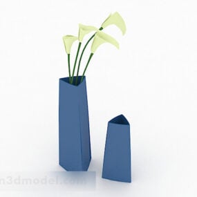 简单的蓝色花瓶装饰3d模型