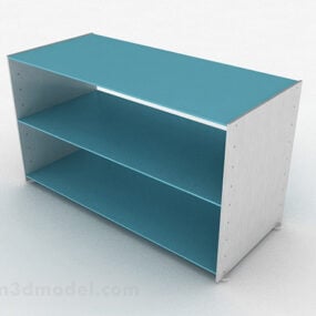 Mô hình 3d tủ giày màu xanh đơn giản