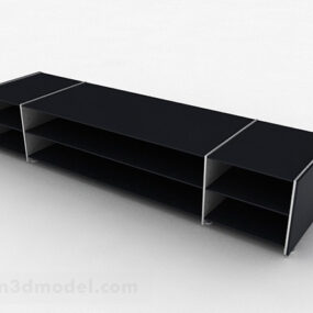 Modelo 3d de diseño simple de mueble de TV azul
