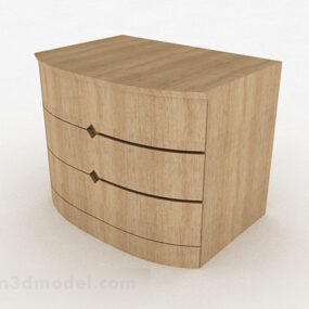 Simple Brown Bedside Table 3d model