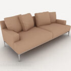 Simple Brown Casual Double Sofa