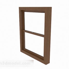 Проста 3d-модель коричневого гратчастого вікна