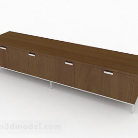 Simple Brown Tv Cabinet 3d model